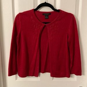 Women’s small shrug cardigan. Red. The Limited. Silk-cashmere